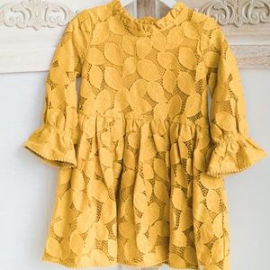Girls yellow lace dress